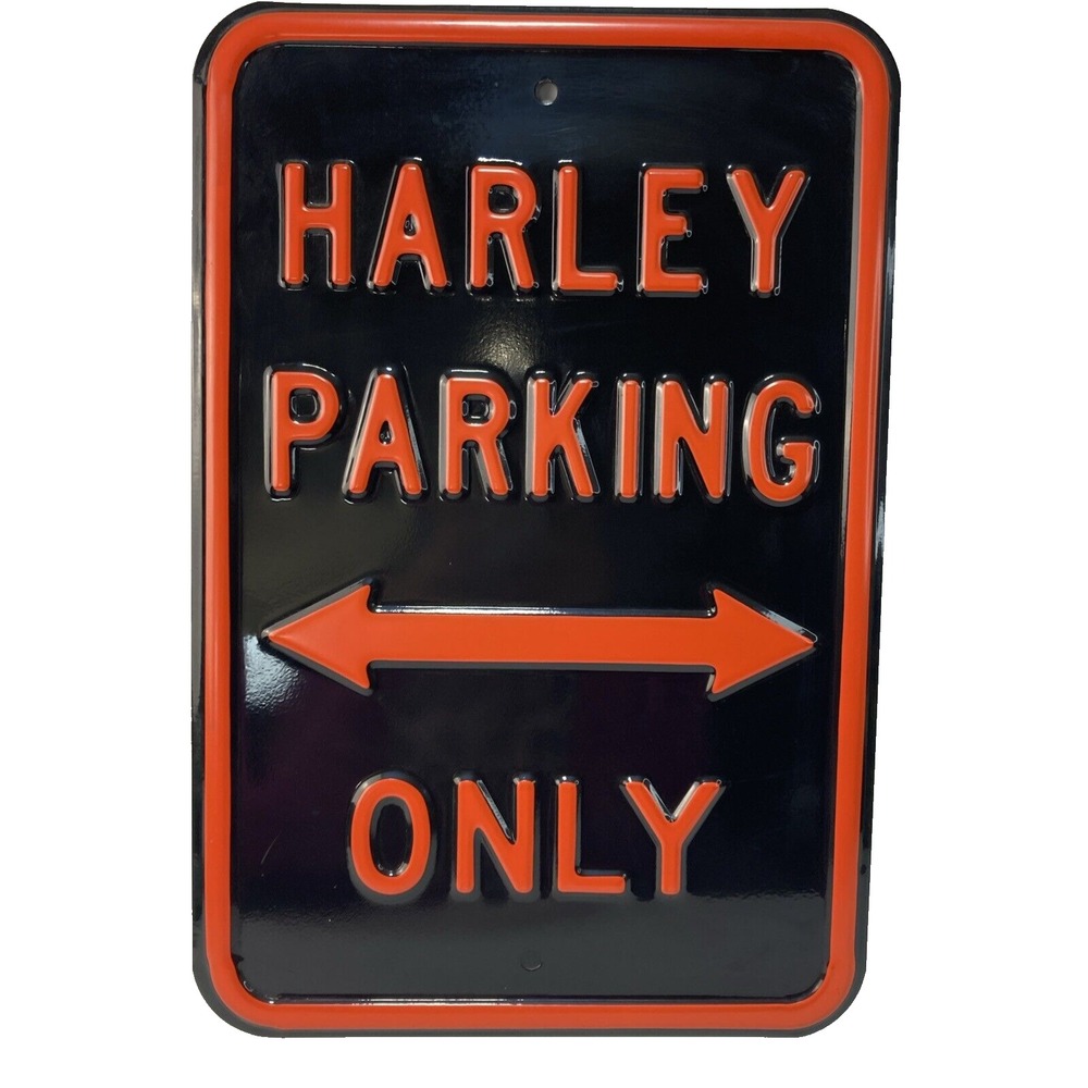 Harley‎ Davidson Parking Only Metal Sign Heavy Embossed 18x12 USA Moto